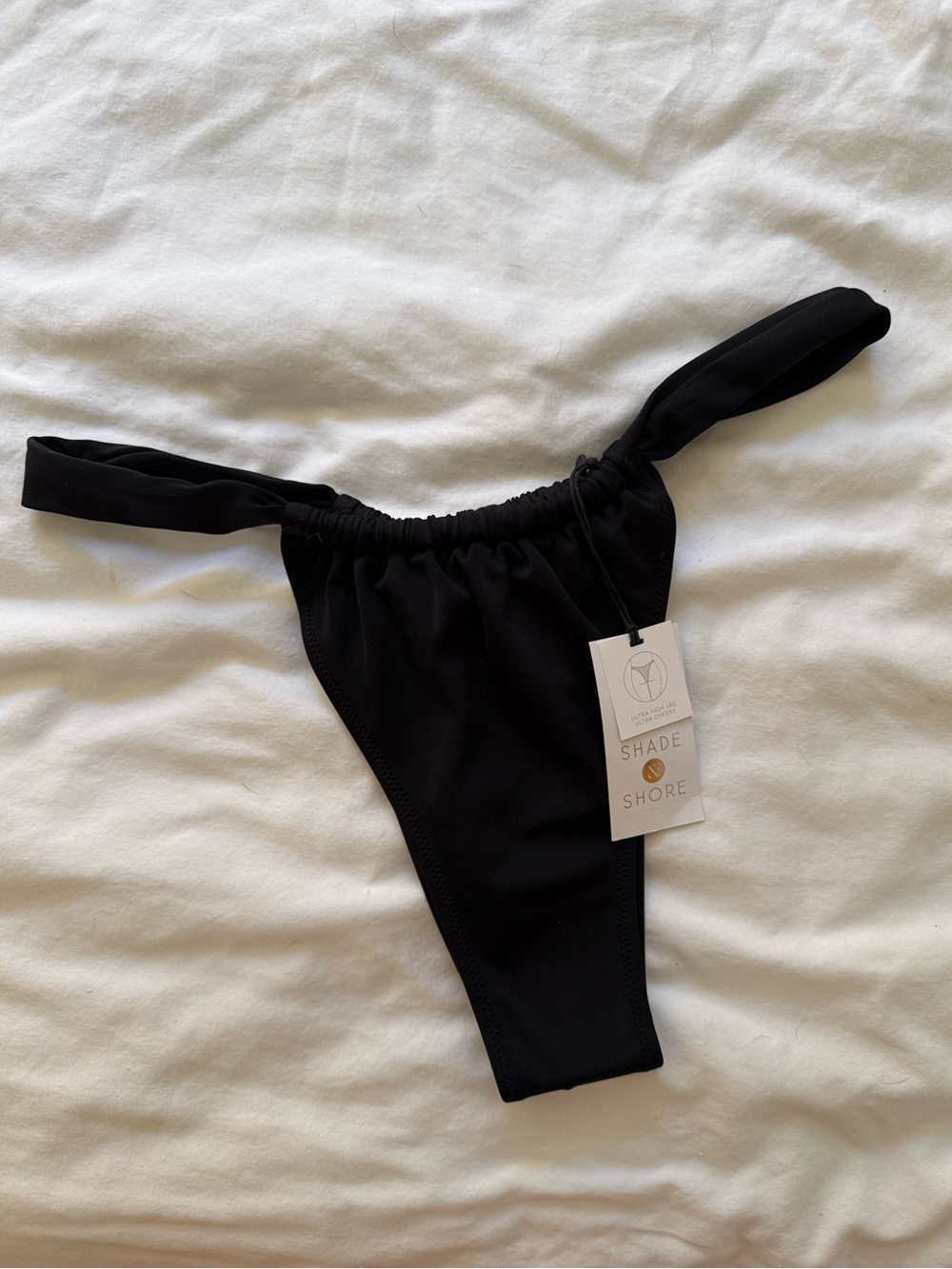 Shade & Shore Black Ultra High Leg Bikini Bottom